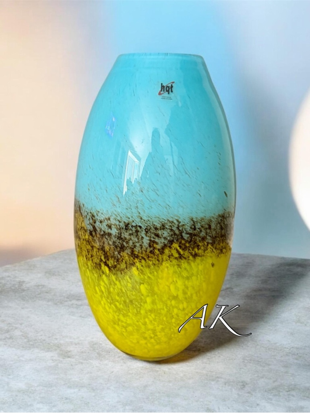 hqt Handblown Glass Vase 
15” Tall